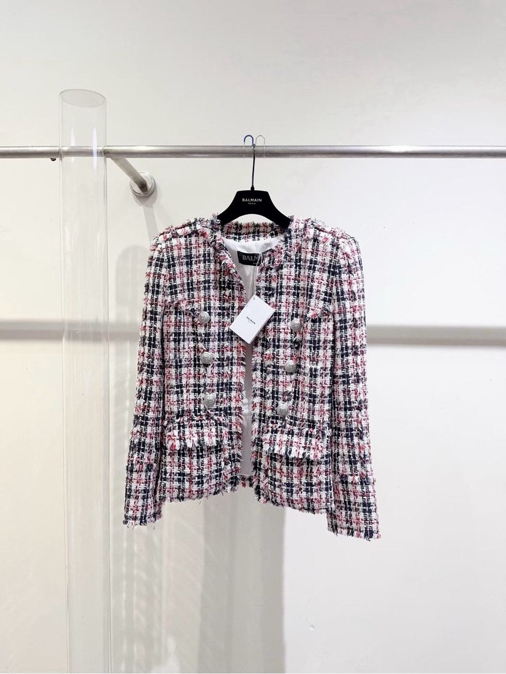 Balmain Pink & White Tweed Jacket